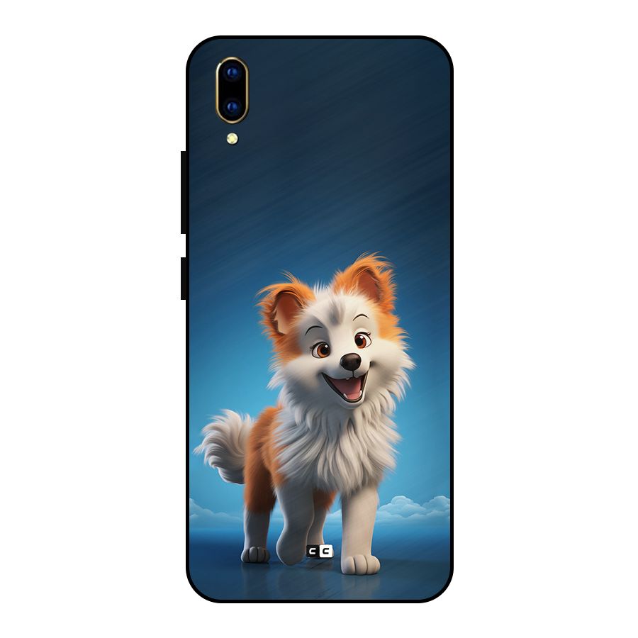 Cute Puppy Walking Metal Back Case for Vivo V11 Pro
