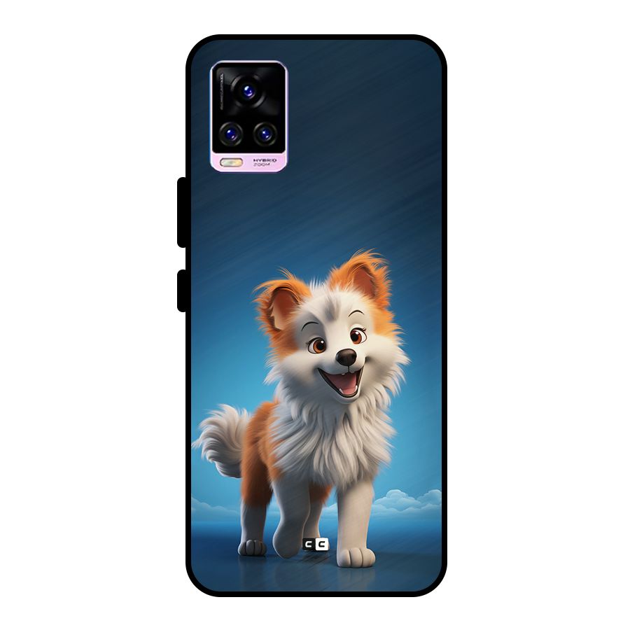 Cute Puppy Walking Metal Back Case for Vivo V20 Pro
