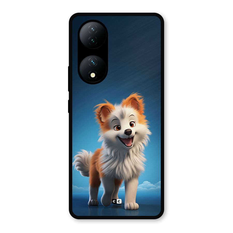 Cute Puppy Walking Metal Back Case for Vivo Y100a
