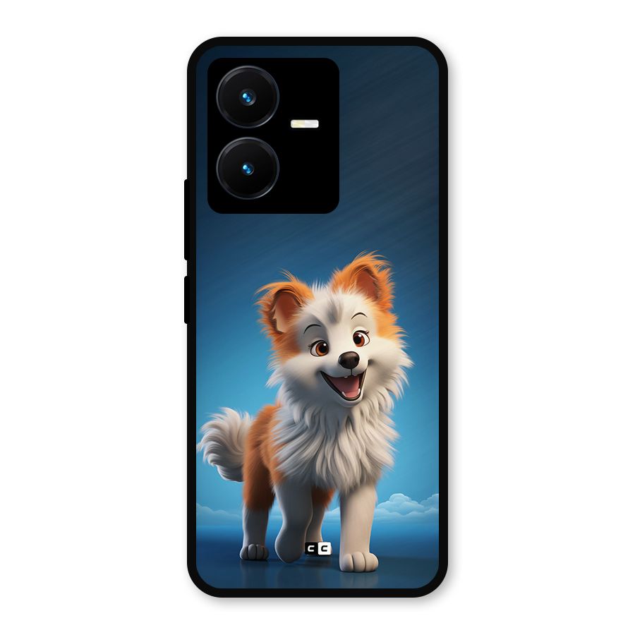 Cute Puppy Walking Metal Back Case for Vivo Y22
