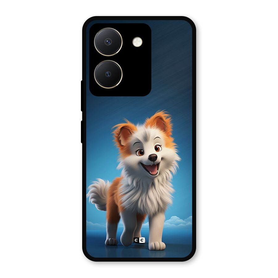 Cute Puppy Walking Metal Back Case for Vivo Y36