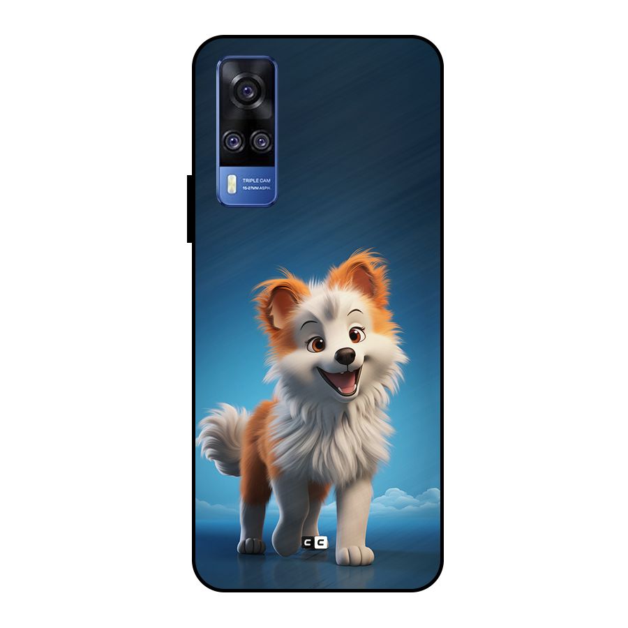 Cute Puppy Walking Metal Back Case for Vivo Y51
