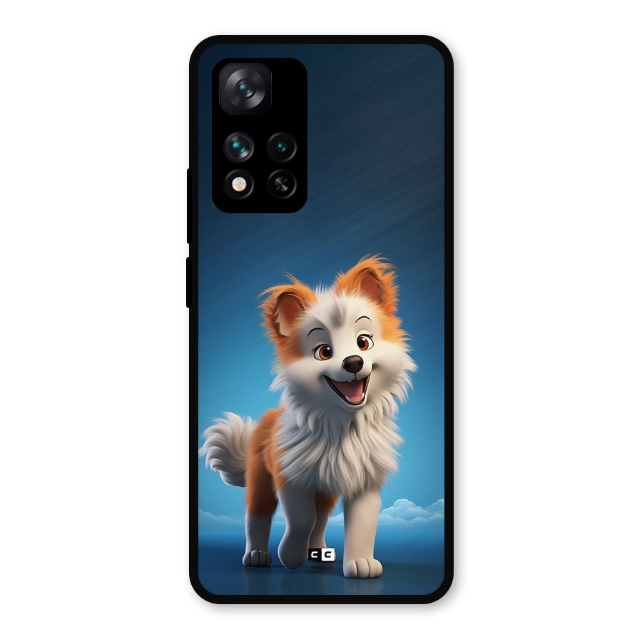 Cute Puppy Walking Metal Back Case for Xiaomi 11i Hypercharge 5G