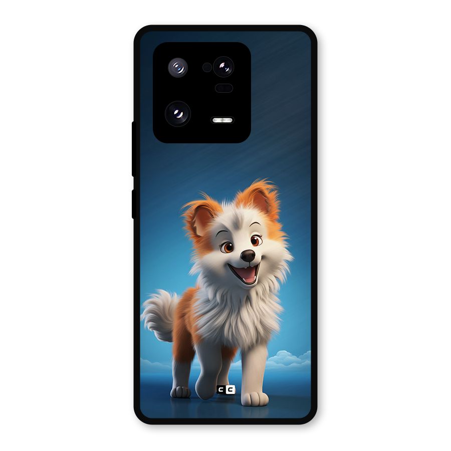 Cute Puppy Walking Metal Back Case for Xiaomi 13 Pro