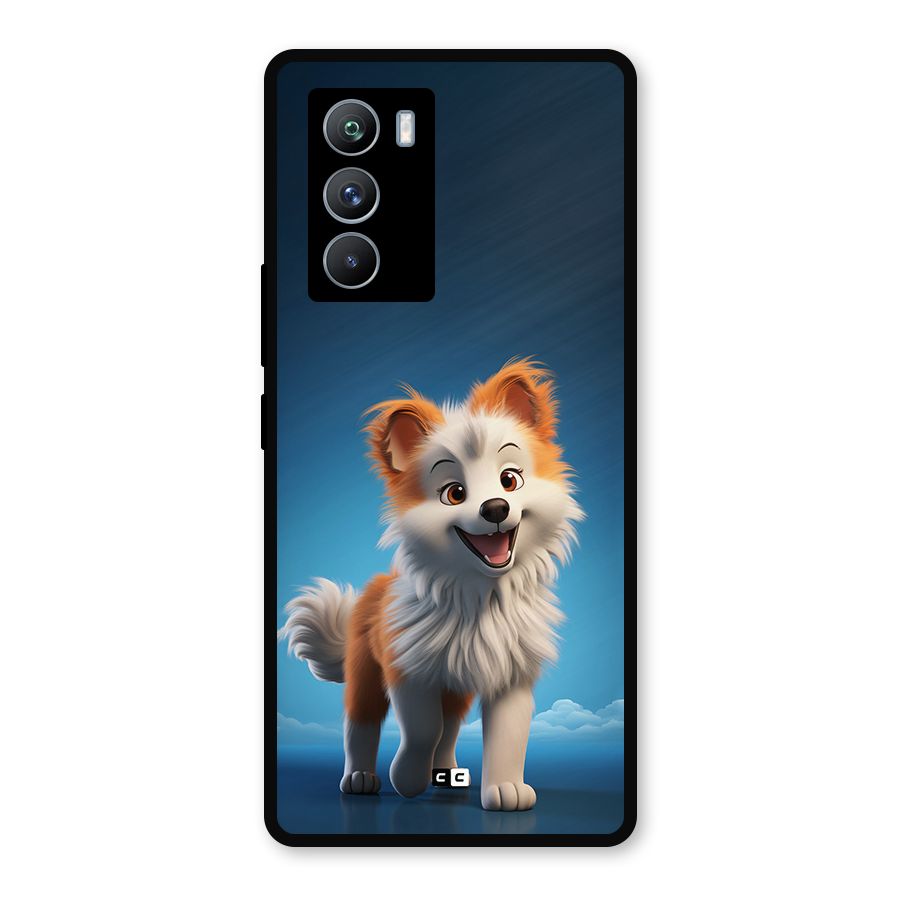 Cute Puppy Walking Metal Back Case for iQOO 9 SE