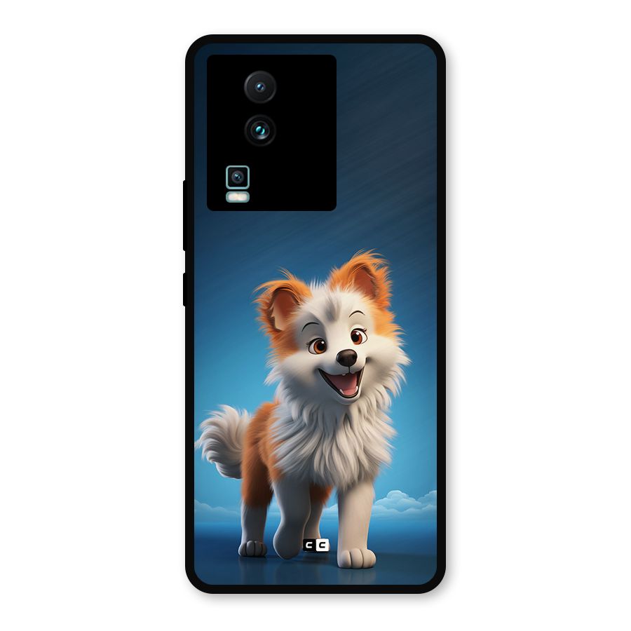 Cute Puppy Walking Metal Back Case for iQOO Neo 7 Pro