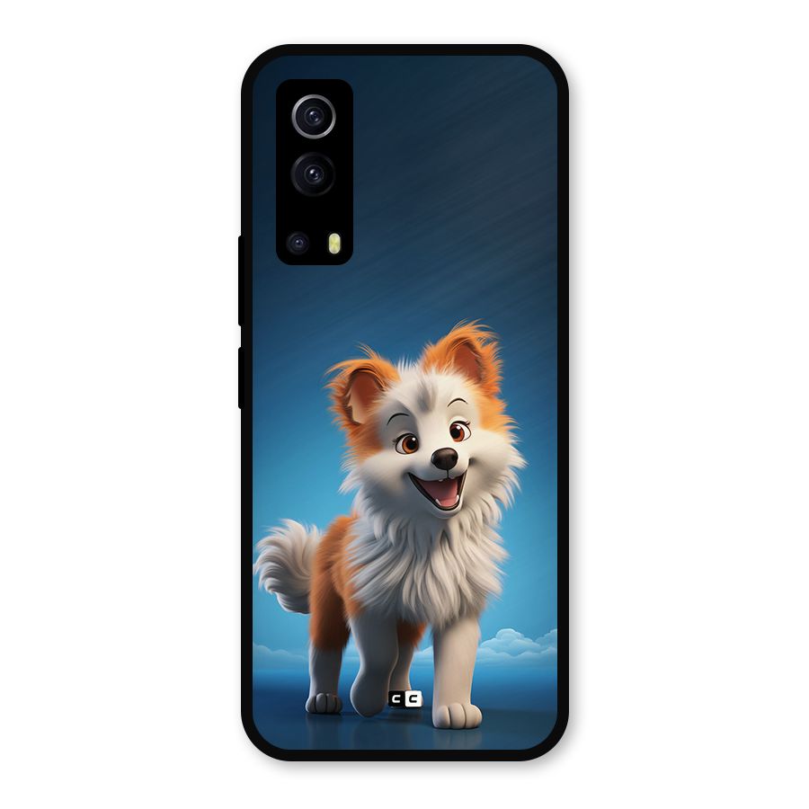 Cute Puppy Walking Metal Back Case for iQOO Z3