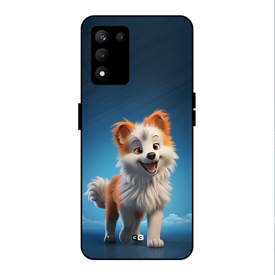 Cute Puppy Walking Metal Back Case for realme 9 5G SE