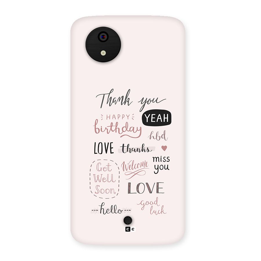 Cute Quotes Back Case for Canvas A1  AQ4501
