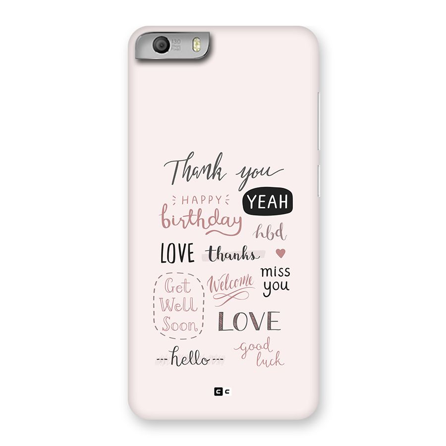 Cute Quotes Back Case for Canvas Knight 2