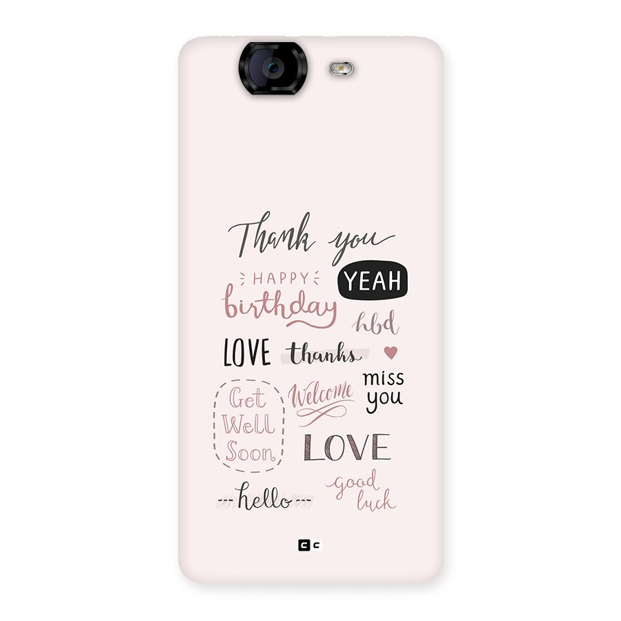 Cute Quotes Back Case for Canvas Knight A350