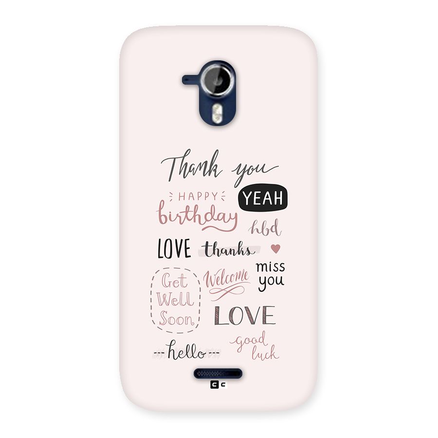 Cute Quotes Back Case for Canvas Magnus A117