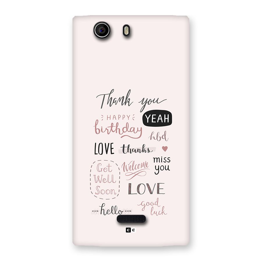 Cute Quotes Back Case for Canvas Nitro 2 E311