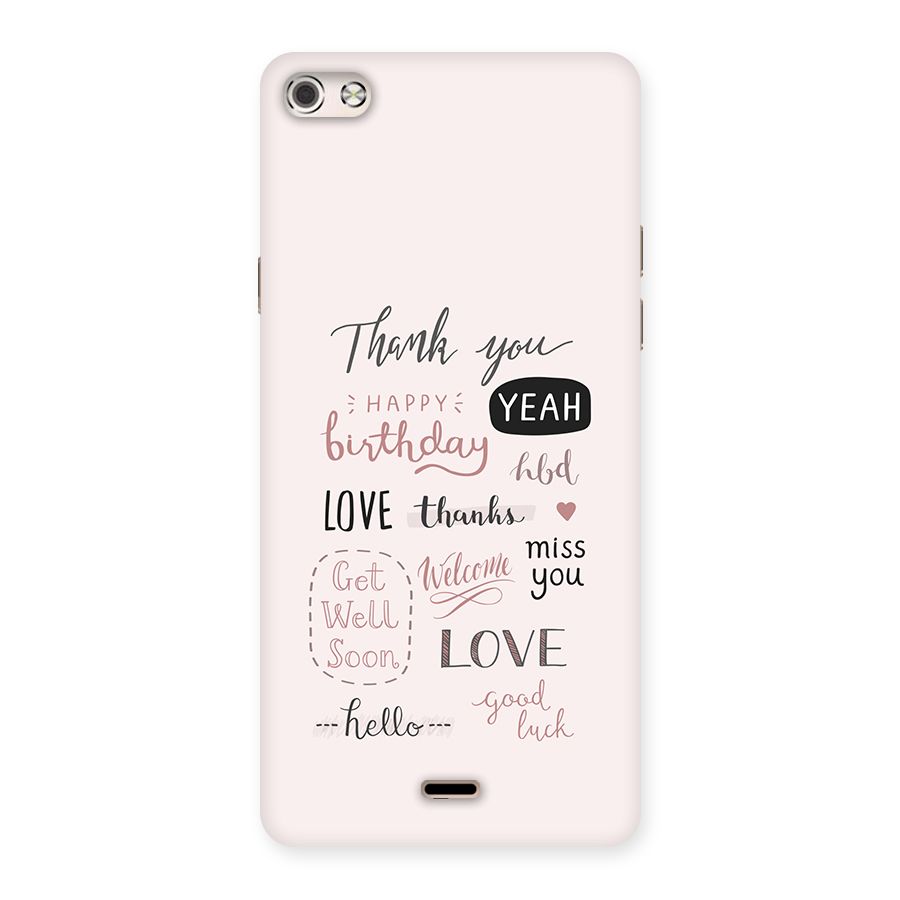 Cute Quotes Back Case for Canvas Silver 5