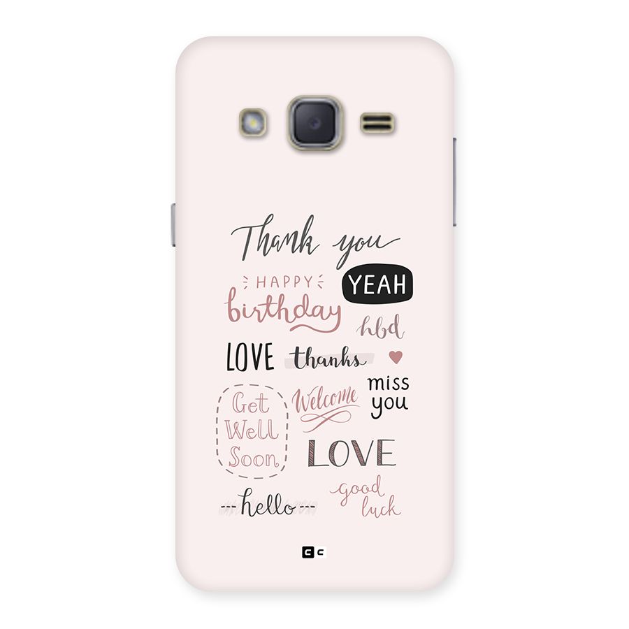 Cute Quotes Back Case for Galaxy J2