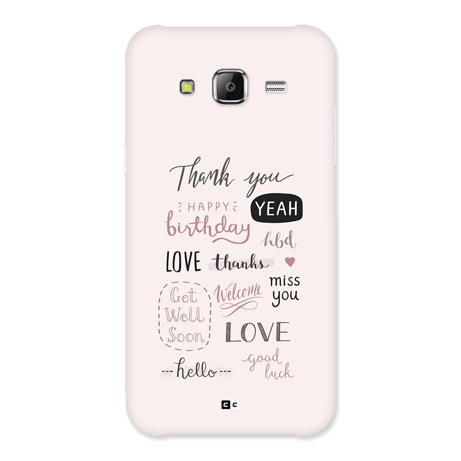 Cute Quotes Back Case for Galaxy J2 Prime
