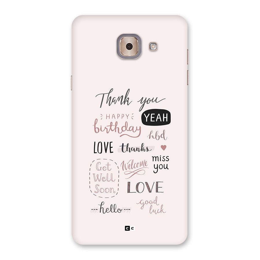 Cute Quotes Back Case for Galaxy J7 Max