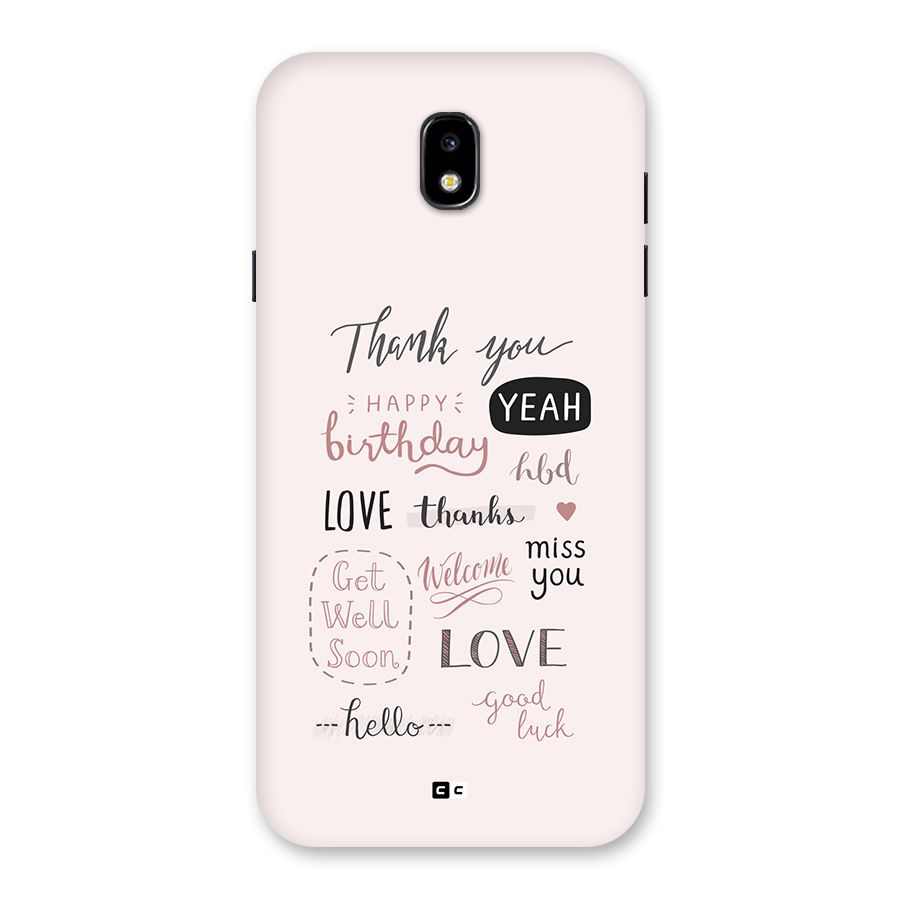 Cute Quotes Back Case for Galaxy J7 Pro