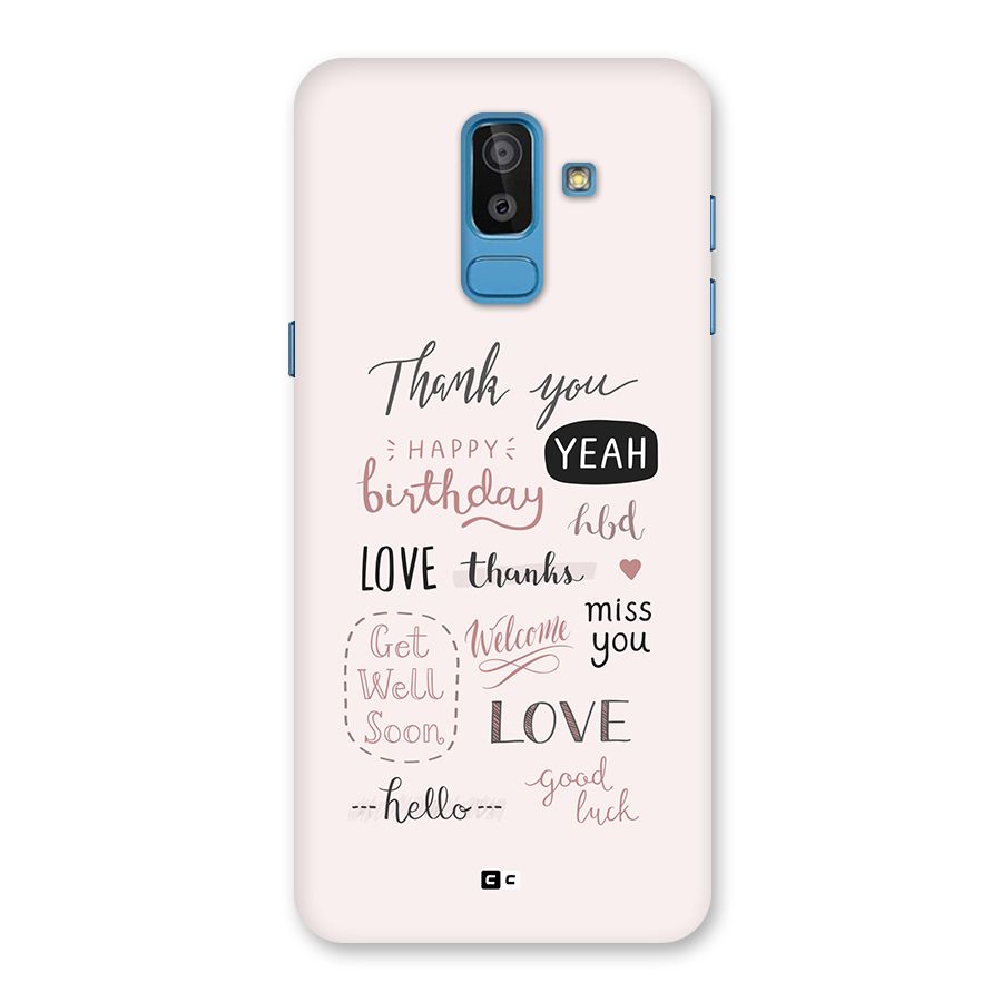 Cute Quotes Back Case for Galaxy J8