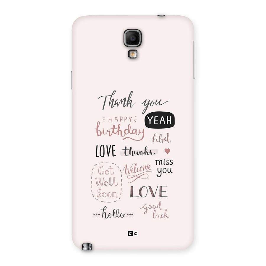 Cute Quotes Back Case for Galaxy Note 3 Neo