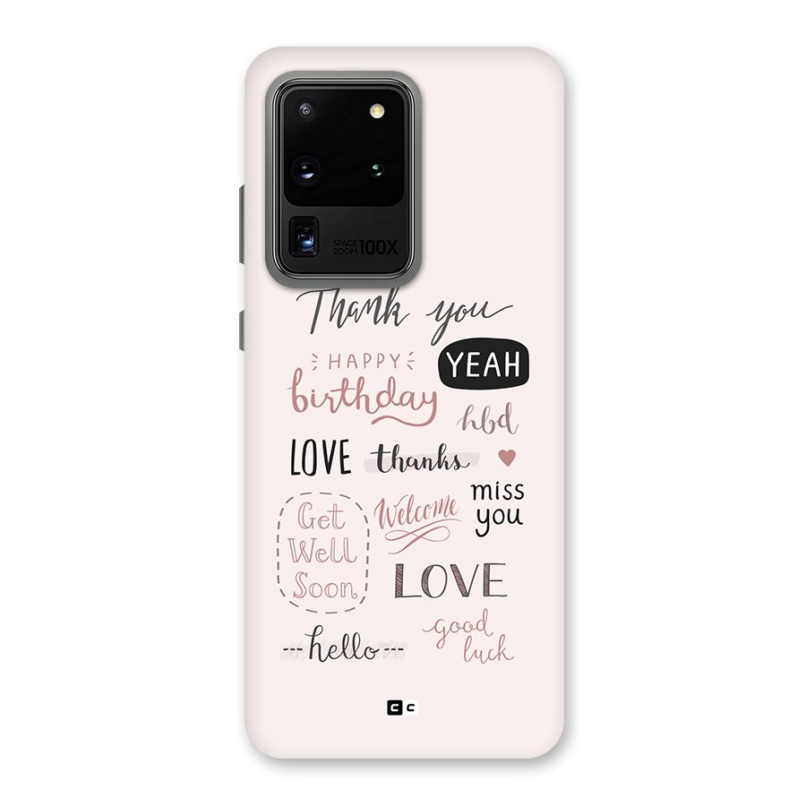 Cute Quotes Back Case for Galaxy S20 Ultra