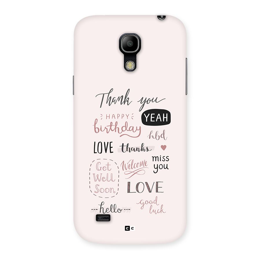 Cute Quotes Back Case for Galaxy S4 Mini