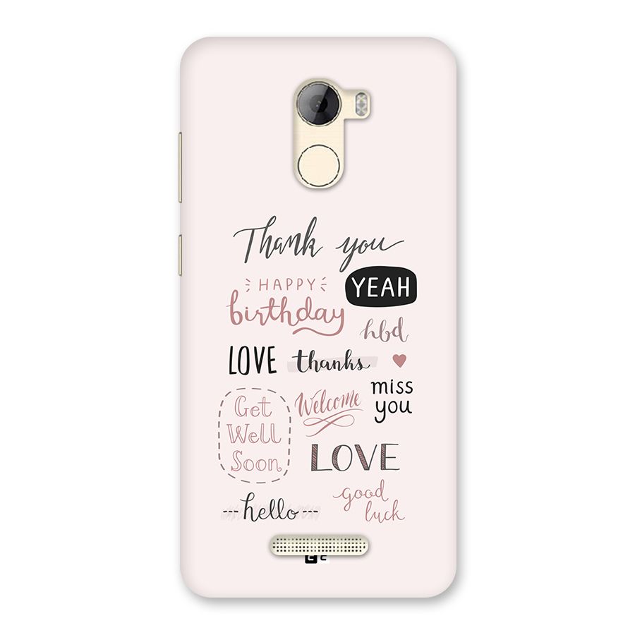 Cute Quotes Back Case for Gionee A1 LIte