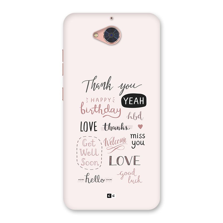 Cute Quotes Back Case for Gionee S6 Pro