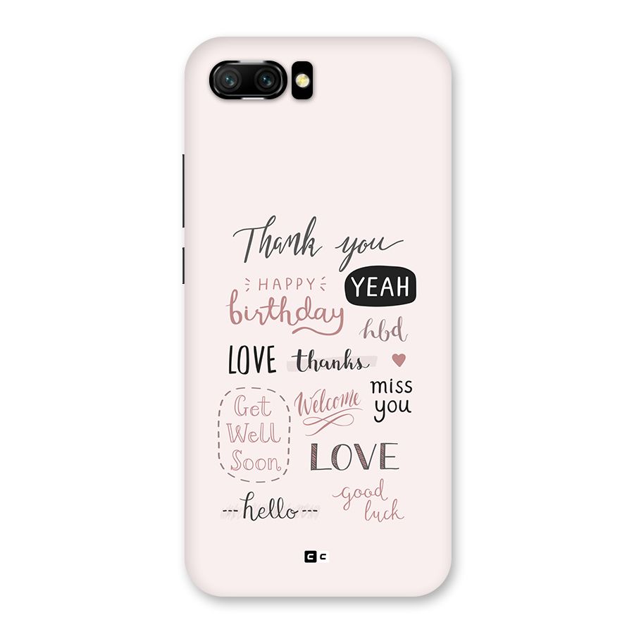 Cute Quotes Back Case for Honor 10