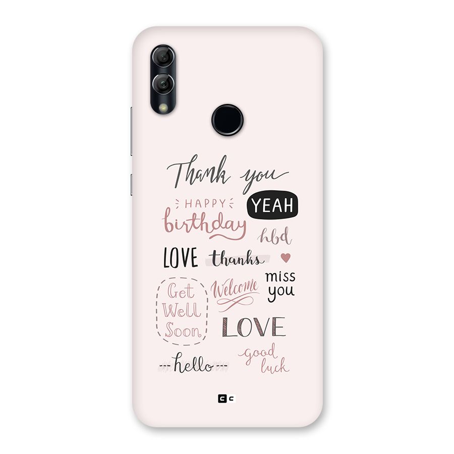 Cute Quotes Back Case for Honor 10 Lite