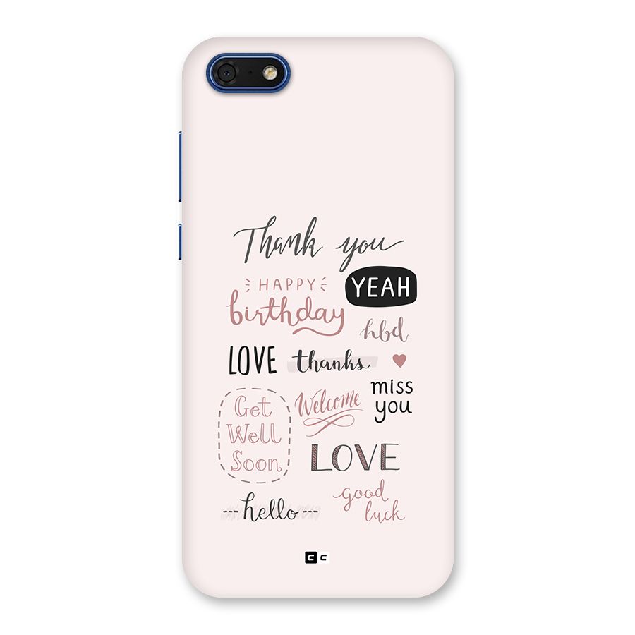 Cute Quotes Back Case for Honor 7s