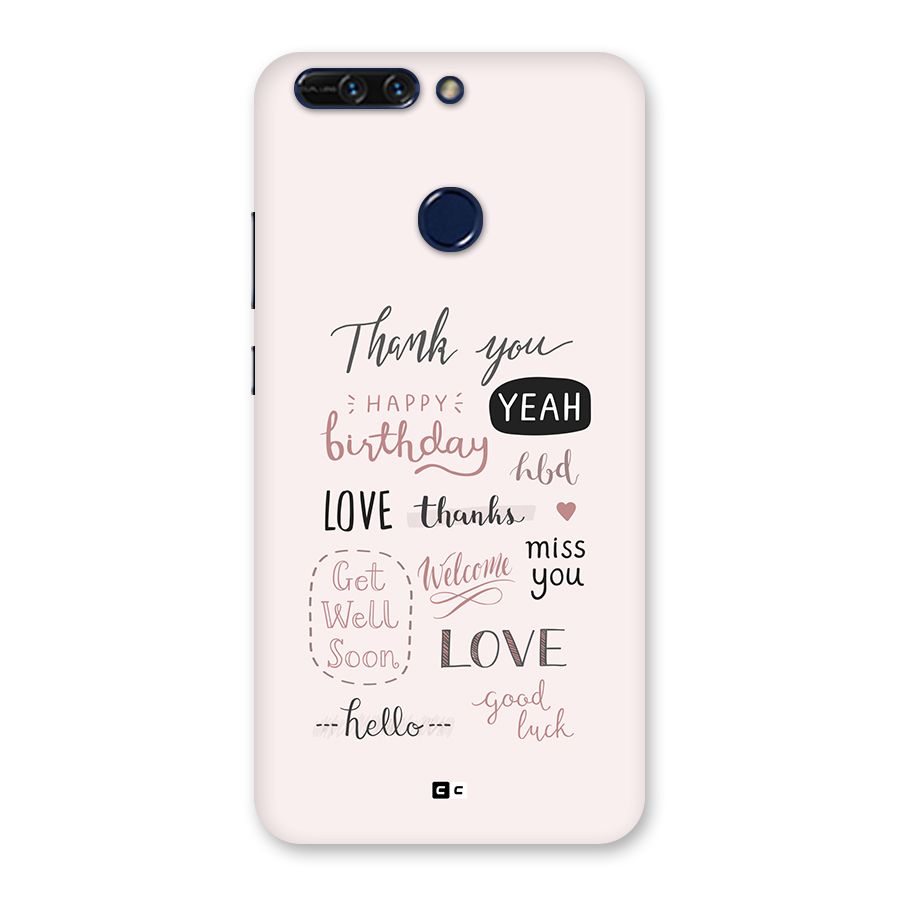 Cute Quotes Back Case for Honor 8 Pro