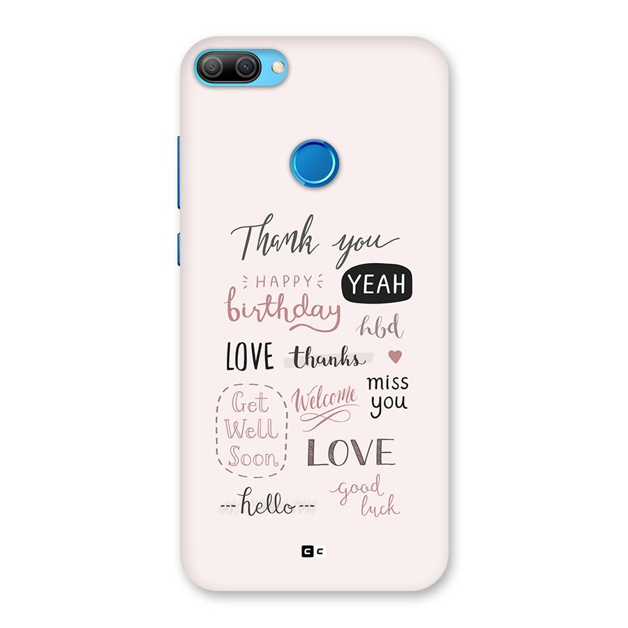 Cute Quotes Back Case for Honor 9N