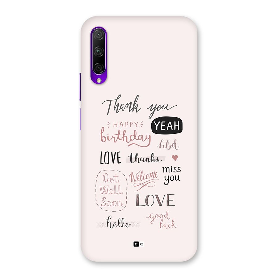 Cute Quotes Back Case for Honor 9X Pro