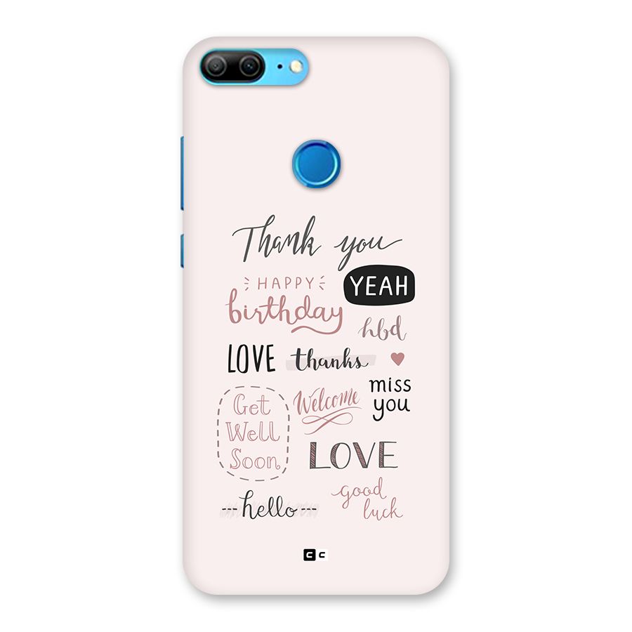 Cute Quotes Back Case for Honor 9 Lite