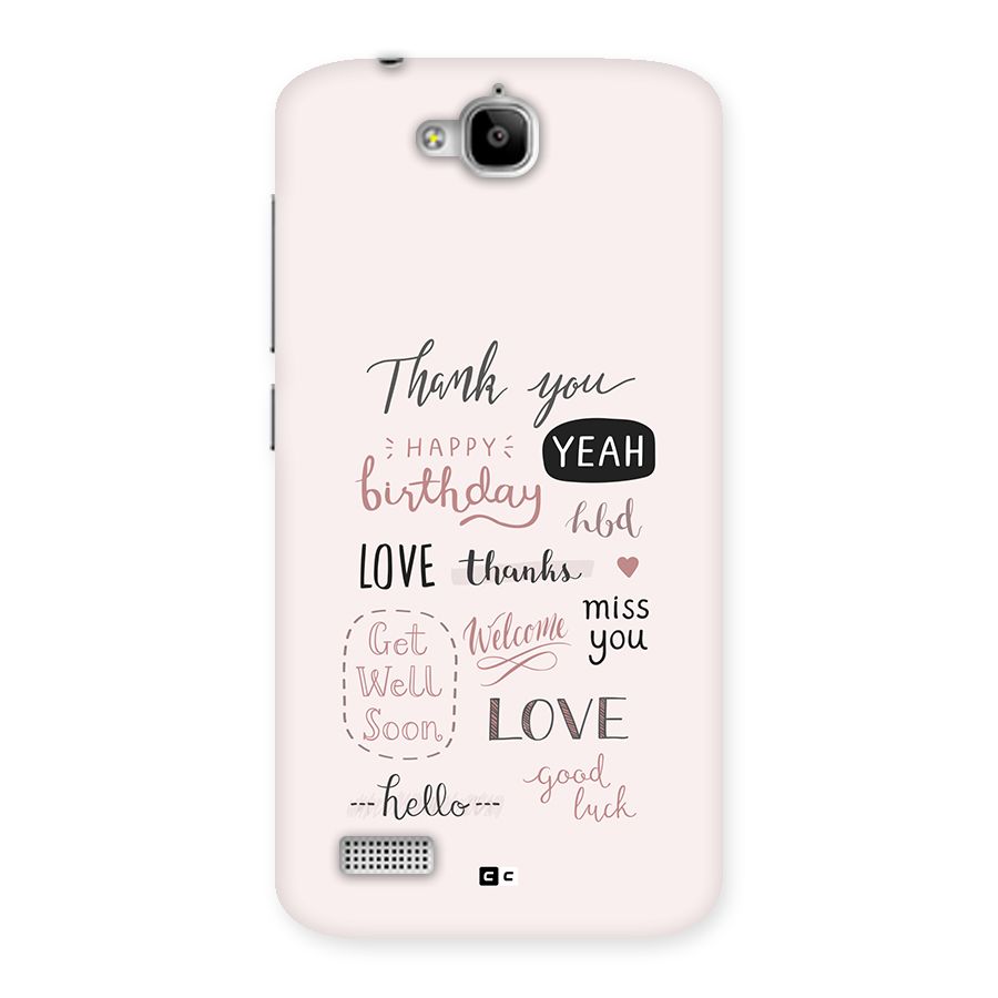 Cute Quotes Back Case for Honor Holly