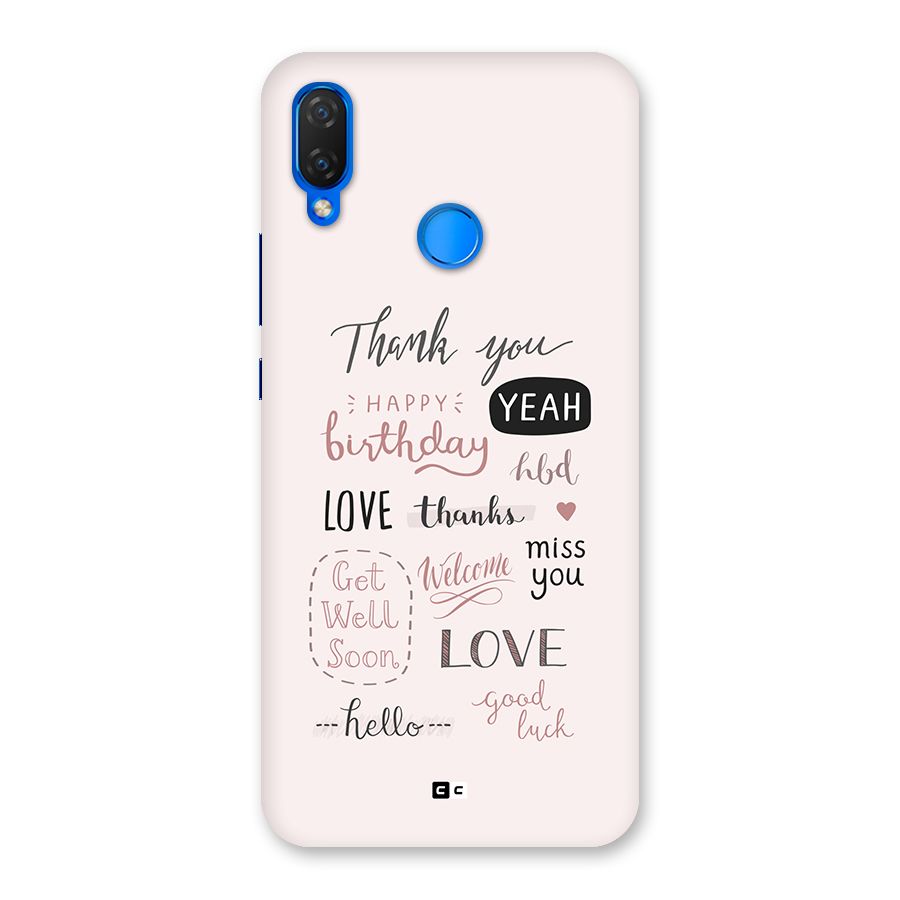 Cute Quotes Back Case for Huawei P Smart Plus