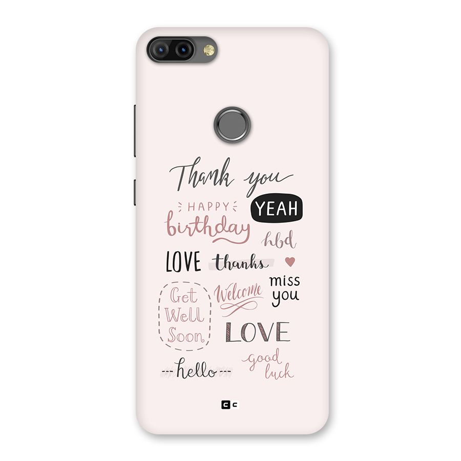 Cute Quotes Back Case for Infinix Hot 6 Pro