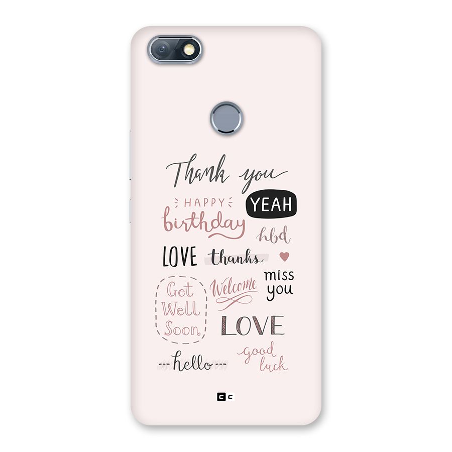 Cute Quotes Back Case for Infinix Note 5