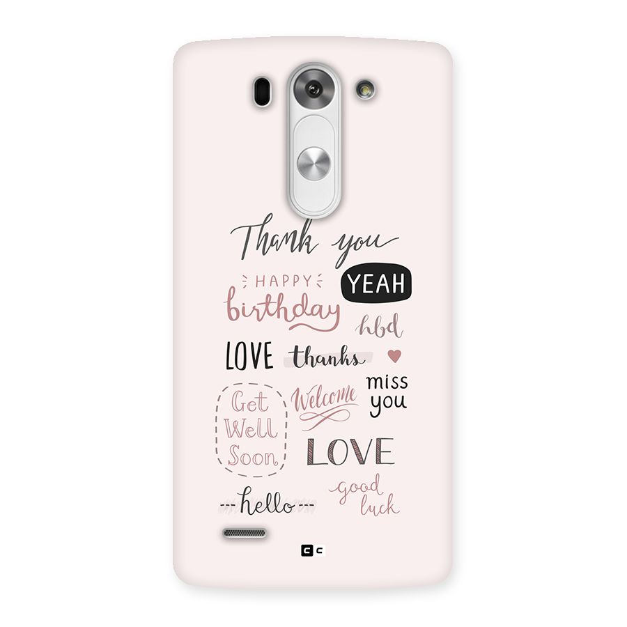 Cute Quotes Back Case for LG G3 Mini