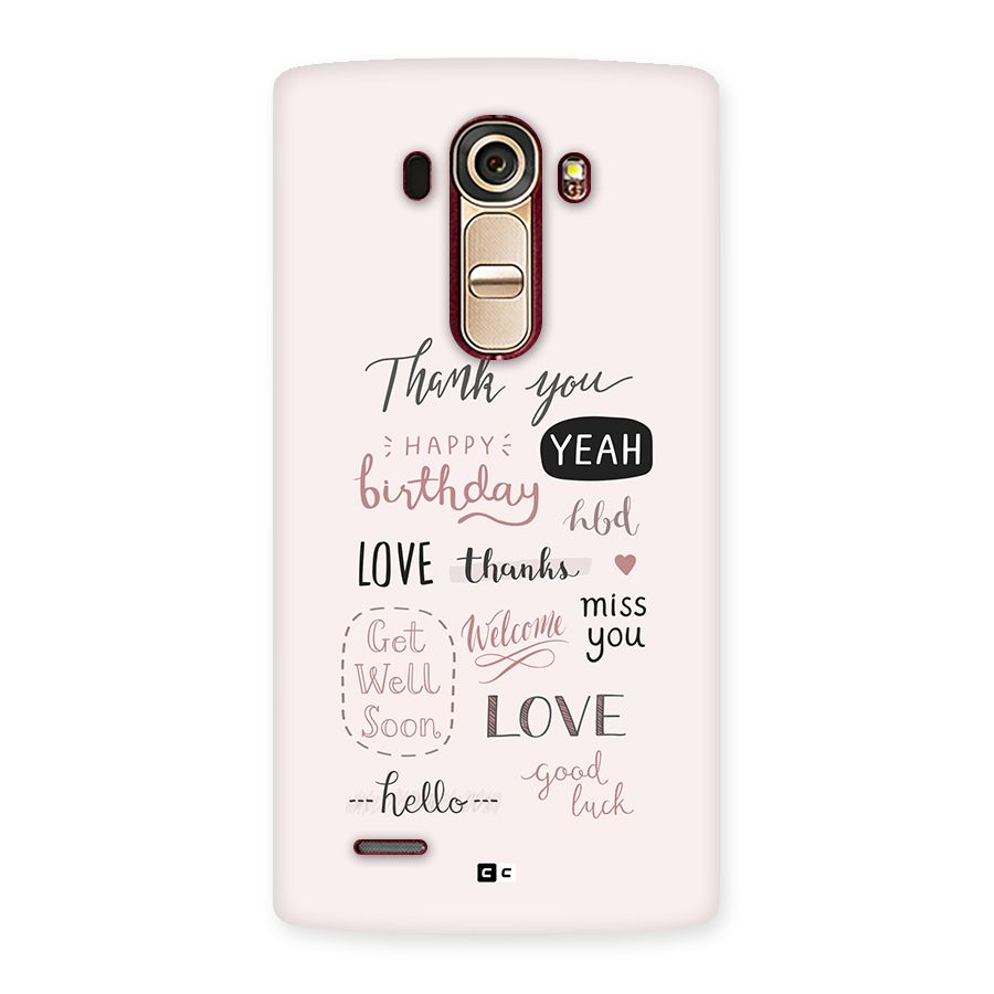 Cute Quotes Back Case for LG G4