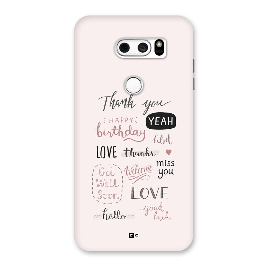 Cute Quotes Back Case for LG V30