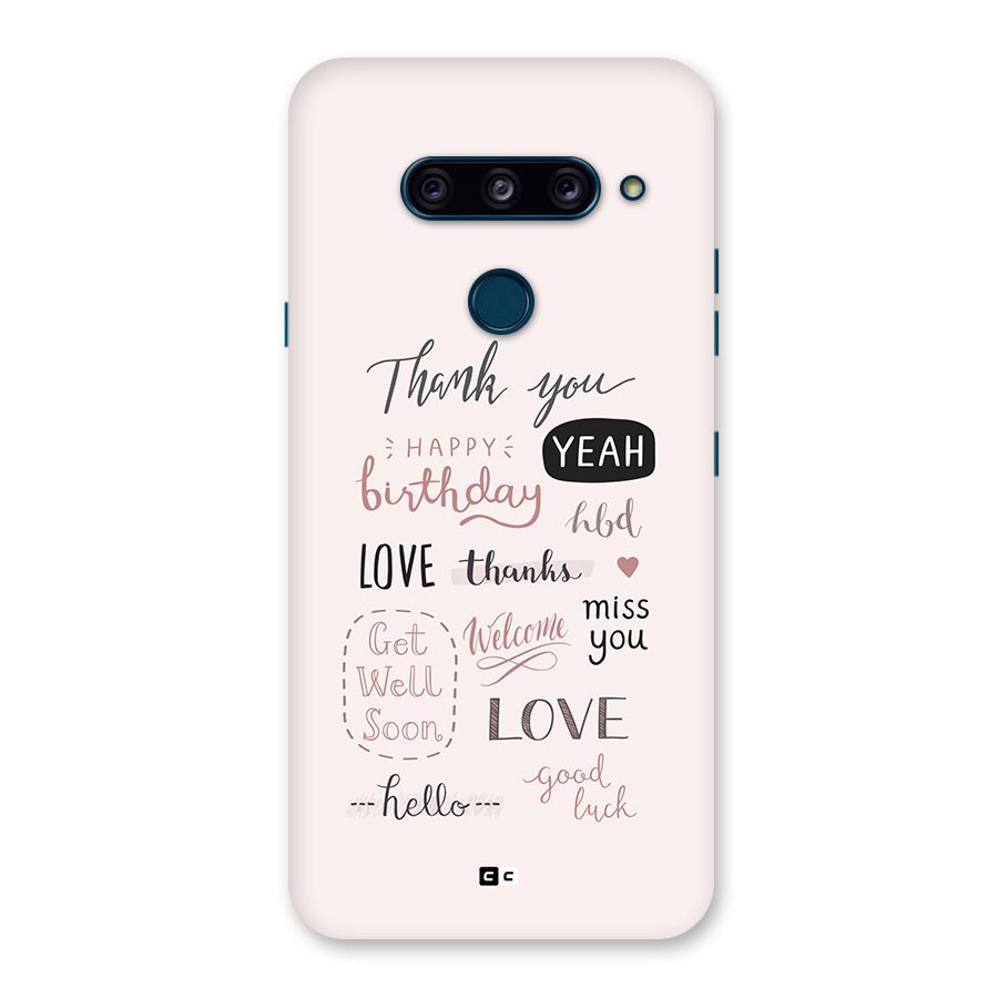 Cute Quotes Back Case for LG  V40 ThinQ