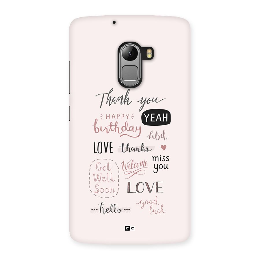 Cute Quotes Back Case for Lenovo K4 Note