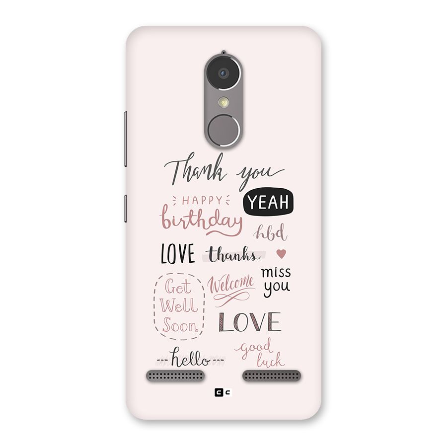 Cute Quotes Back Case for Lenovo K6 Power
