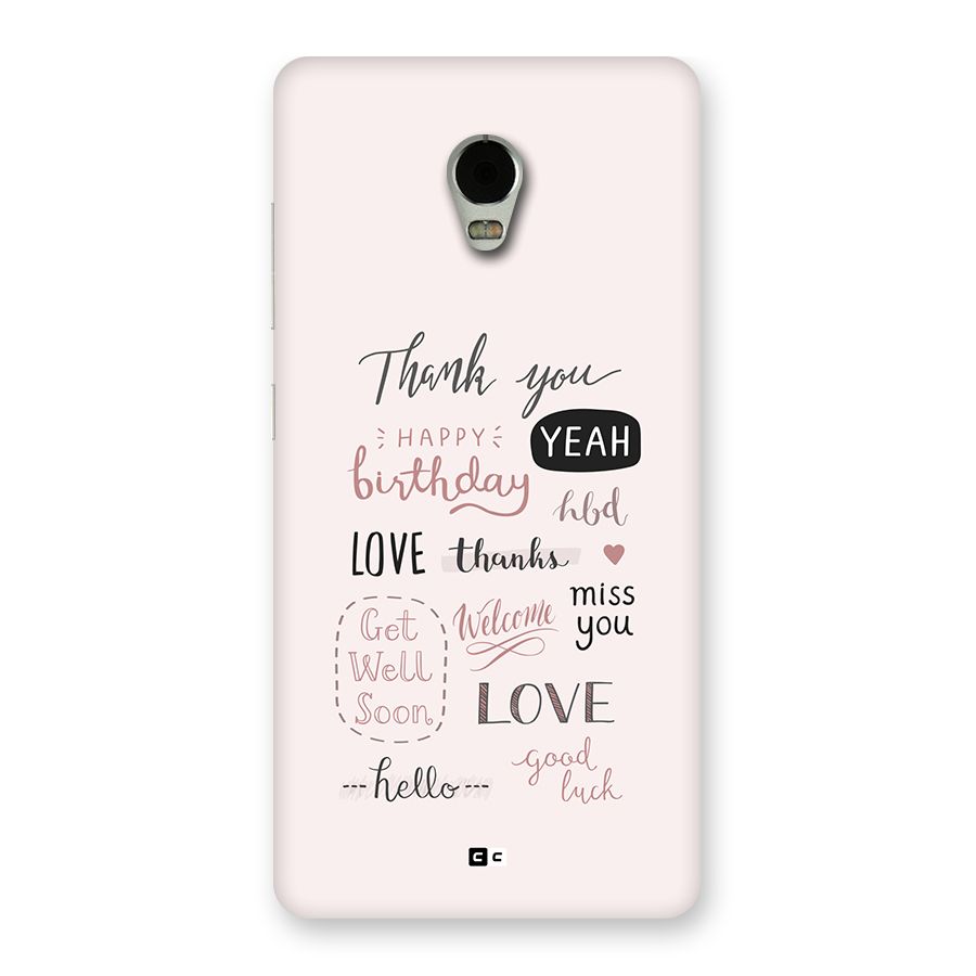 Cute Quotes Back Case for Lenovo Vibe P1