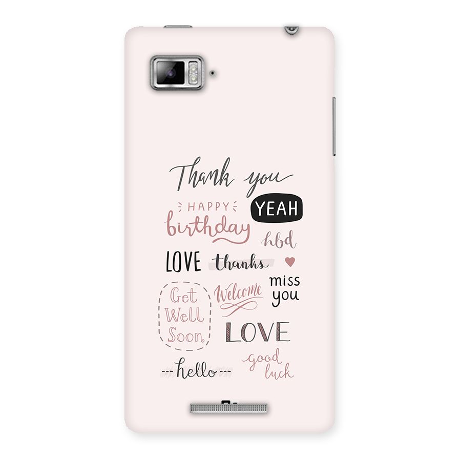 Cute Quotes Back Case for Lenovo Vibe Z K910