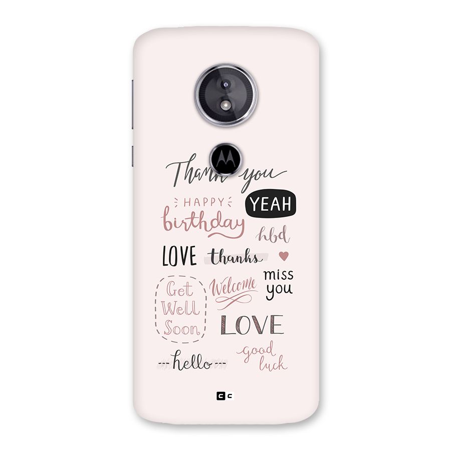 Cute Quotes Back Case for Moto E5