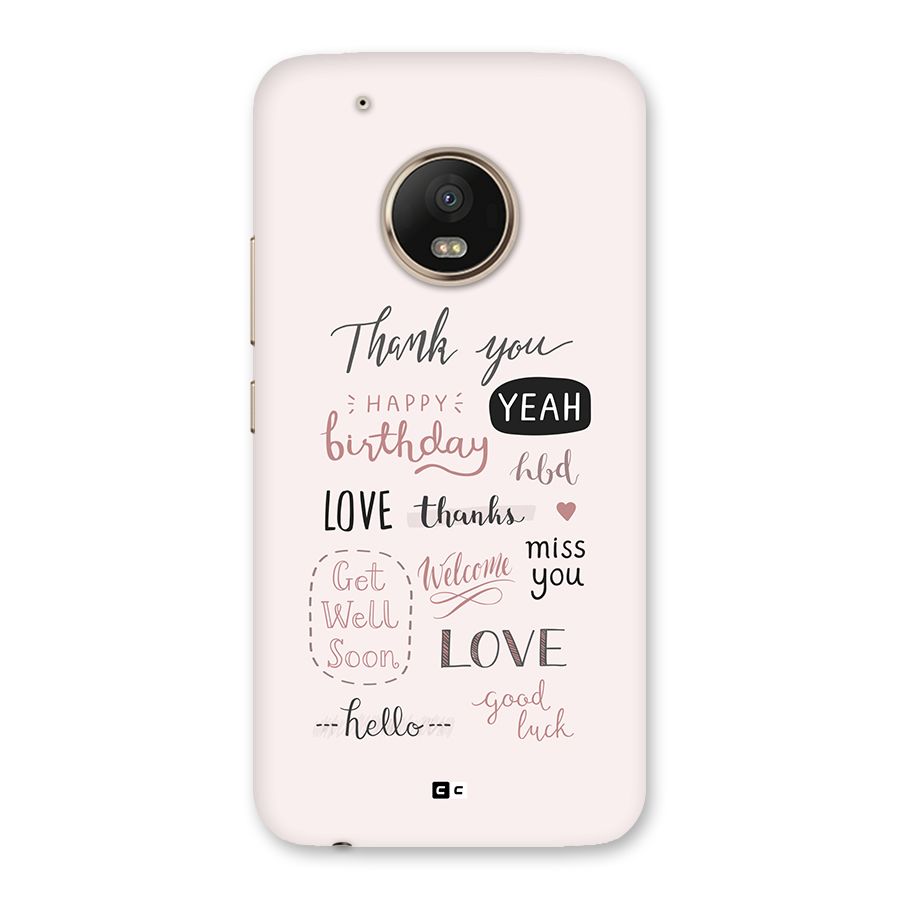 Cute Quotes Back Case for Moto G5 Plus