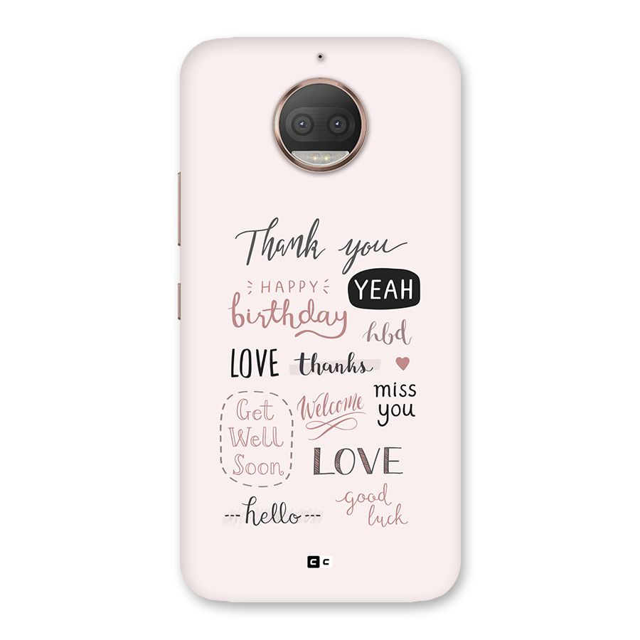 Cute Quotes Back Case for Moto G5s Plus